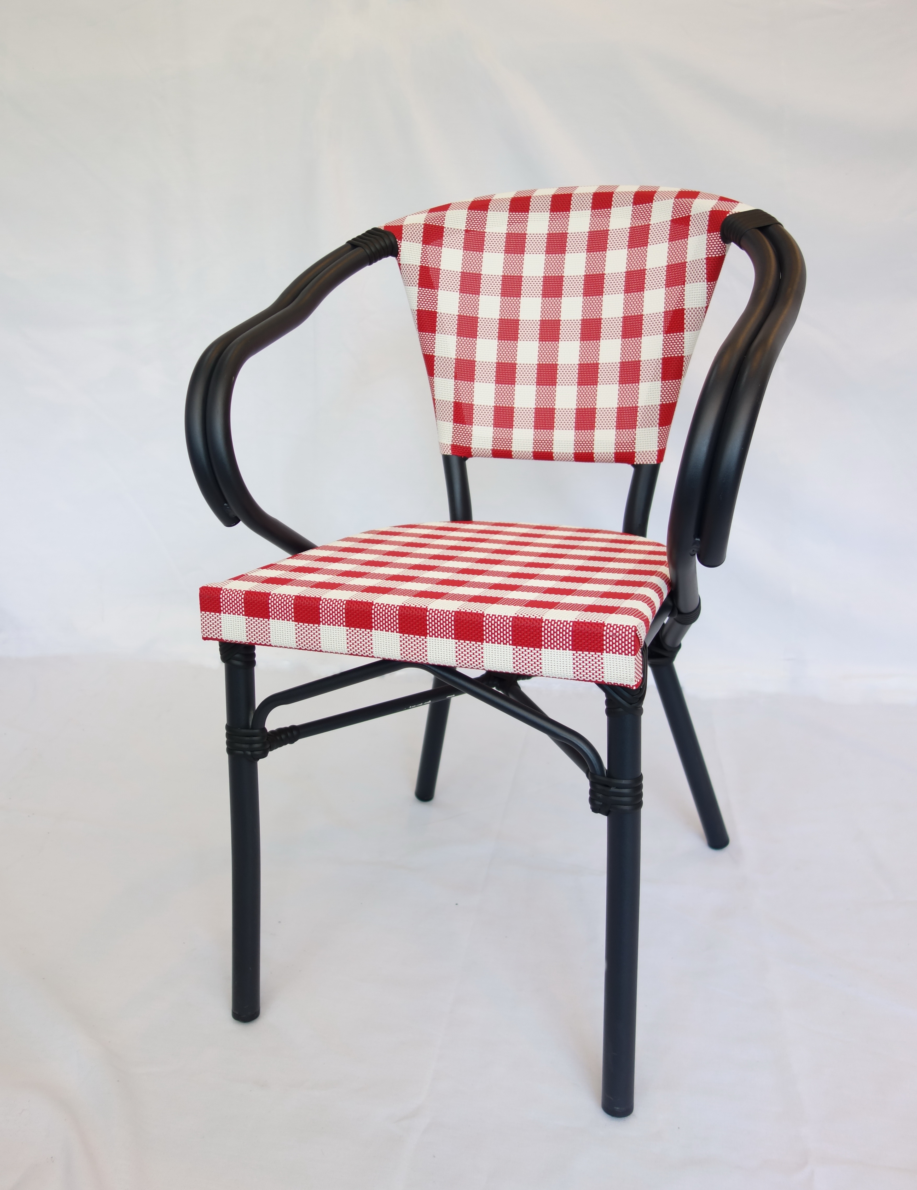HC-005-RW 鋁布扶手椅(紅白)